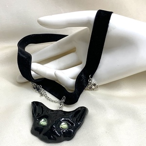 Choker cu pandantiv pisica 01297 - bijuterii - coliere - chockere - Artynos.ro