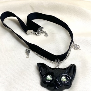 Choker cu pandantiv pisica 01297 - bijuterii - coliere - chockere - Artynos.ro