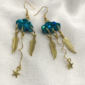 Cercei handmade din rasina 01328 - bijuterii - cercei - cercei din rășină - Artynos.ro