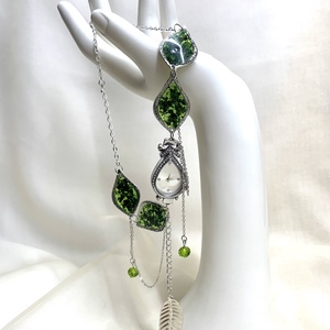 Colier-pandantiv cu Orhidee si ceas 01344 - bijuterii - coliere - coliere cu pandative - Artynos.ro