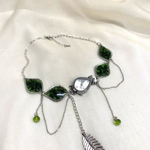 Colier-pandantiv cu Orhidee si ceas 01344 - bijuterii - coliere - coliere cu pandative - Artynos.ro