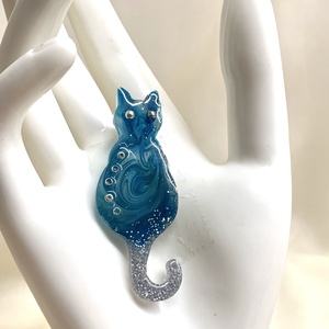 Broșă-pisica 00696  - bijuterii - broșe - Artynos.ro