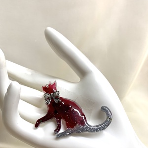 Broșă -pisica 00587 - bijuterii - broșe - Artynos.ro