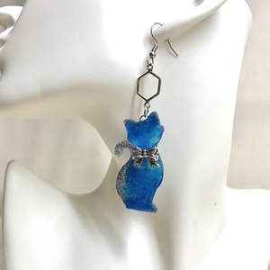 cercei asimetrici -pisici 01347 - bijuterii - cercei - cercei cu figurine - Artynos.ro