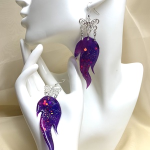 Cercei pictati manual 01360 - bijuterii - cercei - cercei din rășină - Artynos.ro