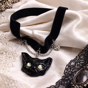 Choker cu pandantiv pisica 01297 - bijuterii - coliere - chockere - Artynos.ro