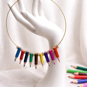 Colier creioane colorate 01295 - bijuterii - coliere - pandative - Artynos.ro