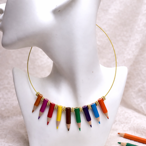 Colier creioane colorate 01295, Bijuterii, Coliere, Pandative, Confectionarea bijuteriilor, ARTYNOS