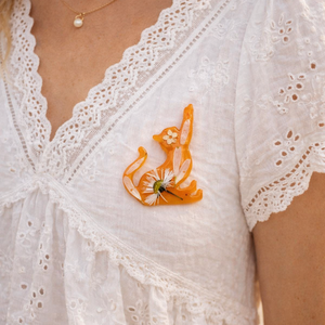 Broșă -pisica 00593 - bijuterii - broșe - Artynos.ro