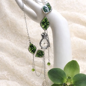 Colier-pandantiv cu Orhidee si ceas 01344, Bijuterii, Coliere, Coliere cu pandative, , ARTYNOS