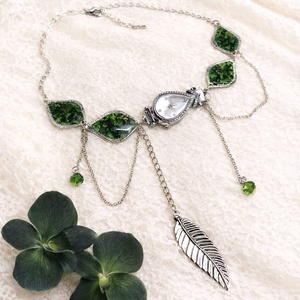 Colier-pandantiv cu Orhidee si ceas 01344 - bijuterii - coliere - coliere cu pandative - Artynos.ro