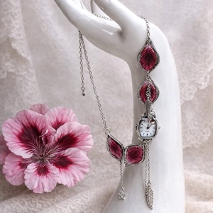 Colier-pandantiv cu petale de Trandafiri si ceas 01204, Bijuterii, Coliere, Pandative, , ARTYNOS