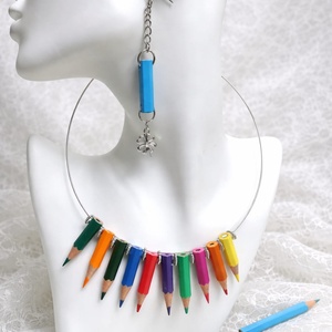  set bijuterii creioane colorate 00869 - bijuterii - seturi de bijuterii - Artynos.ro