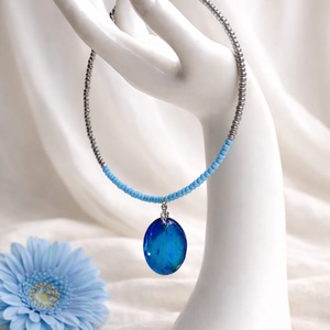 Colier-pandantiv cu flori naturale 01158 - bijuterii - coliere - coliere cu pandative - Artynos.ro