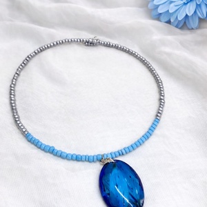 Colier-pandantiv cu flori naturale 01158 - bijuterii - coliere - coliere cu pandative - Artynos.ro