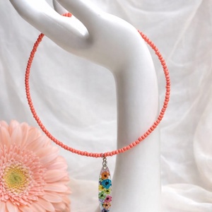 Colier-pandantiv cu flori naturale  01154 - bijuterii - coliere - coliere cu pandative - Artynos.ro