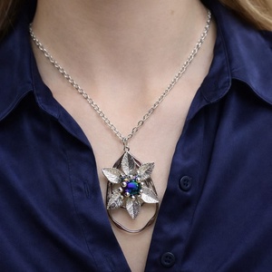 Colier-pandantiv inox si cristal 01137 - bijuterii - coliere - coliere cu pandative - Artynos.ro