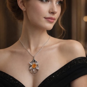 Colier-pandantiv inox si sticla  01136, Bijuterii, Coliere, Coliere cu pandative, Confectionarea bijuteriilor, ARTYNOS