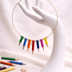 Colier creioane colorate 00525 - bijuterii - coliere - chockere - Artynos.ro