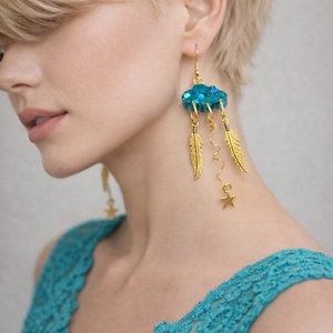 cercei handmade unicat din rasina 01015 - bijuterii - cercei - cercei din rășină - Artynos.ro