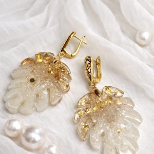 Cercei pentru mireasa-nunti,ocazii speciale 01481 - bijuterii - cercei - cercei din rășină - Artynos.ro