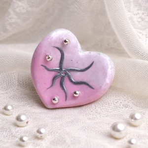 Inel pictat manual din lut si rasina 01847 - bijuterii - inele - inele statement - Artynos.ro