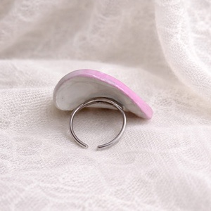 Inel pictat manual din lut si rasina 01847 - bijuterii - inele - inele statement - Artynos.ro