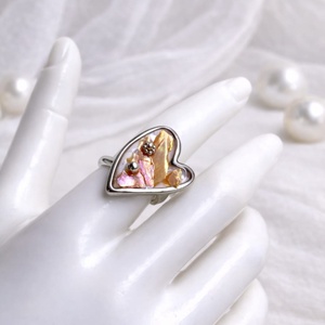 Inel cu scoici veritabile Abalone (Paua) 01168, Bijuterii, Inele, Inele cu figurine, Confectionarea bijuteriilor, ARTYNOS