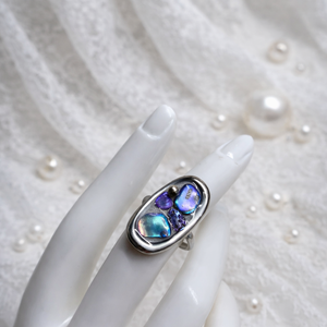 Inel cu scoici veritabile Abalone (Paua) 01165, Bijuterii, Inele, Inele cu figurine, Confectionarea bijuteriilor, ARTYNOS