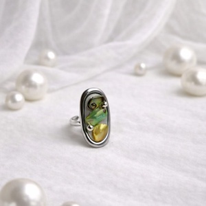 Inel cu scoici veritabile Abalone (Paua) 01164 - bijuterii - inele - inele cu figurine - Artynos.ro