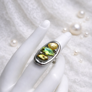 Inel cu scoici veritabile Abalone (Paua) 01164, Bijuterii, Inele, Inele cu figurine, Confectionarea bijuteriilor, ARTYNOS