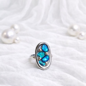  Inel cu scoici veritabile Abalone (Paua) 01162 - bijuterii - inele - inele cu figurine - Artynos.ro