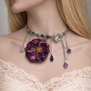 Colier cu Orhidee si ceas 01867 - Artynos.ro