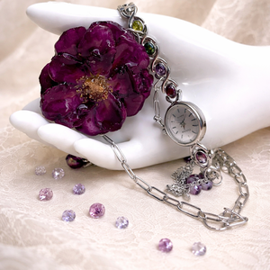 Colier cu Orhidee si ceas 01867 - bijuterii - coliere - coliere cu pandative - Artynos.ro