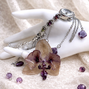 Colier cu Orhidee si ceas 01868 - bijuterii - coliere - coliere cu pandative - Artynos.ro