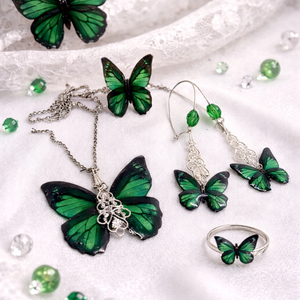 Set bijuterii cu fluturi 00484 - bijuterii - seturi de bijuterii - Artynos.ro