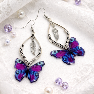  cercei fluturi in rasina 01848  - bijuterii - cercei - cercei din rășină - Artynos.ro