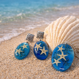 Set bijuterii cu stelute de mare 01860 - bijuterii - seturi de bijuterii - Artynos.ro