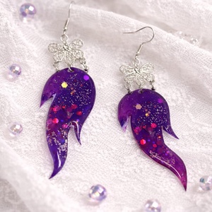 Cercei pictati manual 01360 - bijuterii - cercei - cercei din rășină - Artynos.ro