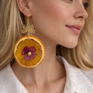 Cercei cu felii de portocale 01865 - Artynos.ro