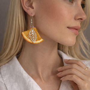 cercei cu felii de portocale 01362, Bijuterii, Cercei, Cercei din rasina, Confectionarea bijuteriilor, ARTYNOS