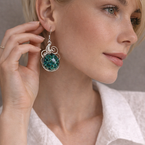 cercei cu flori naturale 00173, Bijuterii, Cercei, Cercei din rasina, Confectionarea bijuteriilor, ARTYNOS