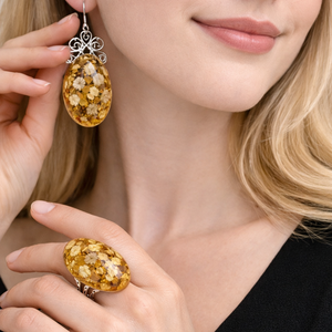 cercei cu flori naturale 01876 - Artynos.ro