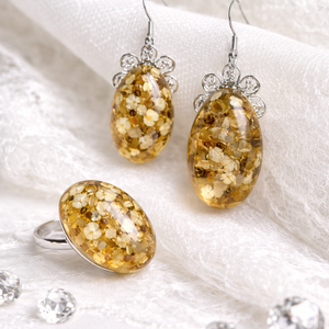 cercei cu flori naturale 01876 - bijuterii - seturi de bijuterii - Artynos.ro