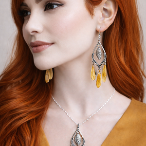 cercei cu petale de Floarea Soarelui 01877 - Artynos.ro