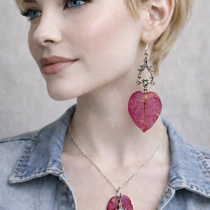 set bijuterii cu Bougainvillea 01878 - Artynos.ro