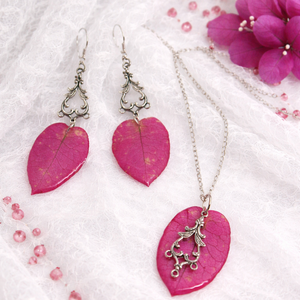 set bijuterii cu Bougainvillea 01878 - bijuterii - seturi de bijuterii - Artynos.ro