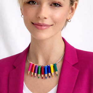 Colier -pandantiv din creioane colorate 00482 - Artynos.ro