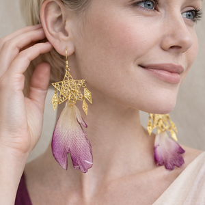 Cercei cu petale de Bujori 01889  - Artynos.ro