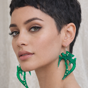 Cercei statement -Liquid Emerald - din Rasina epoxidica 01899 - Artynos.ro